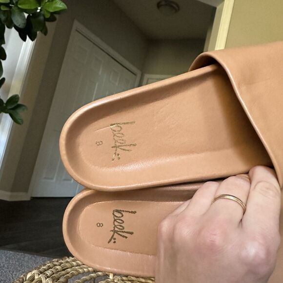 Beek Pelican Leather Platform Sandal in Honey Size 8 ($280) Tan EXCELLENT! - Picture 7 of 15